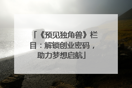 《预见独角兽》栏目：解锁创业密码，助力梦想启航