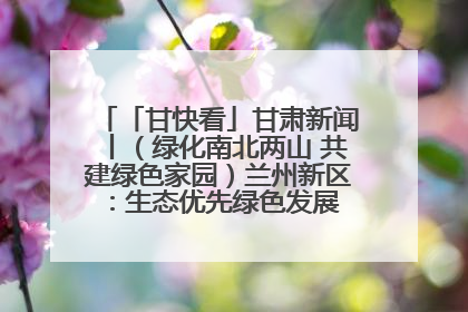 「甘快看」甘肃新闻丨（绿化南北两山 共建绿色家园）兰州新区：生态优先绿色发展 打造生态环保示范区
