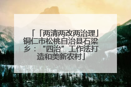 「两清两改两治理」铜仁市松桃自治县石梁乡：“四治”工作法打造和美新农村