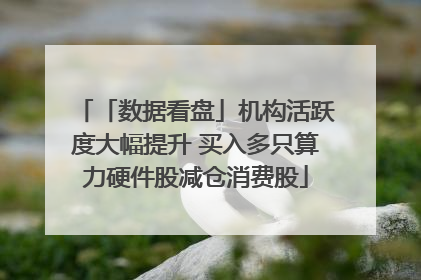 「数据看盘」机构活跃度大幅提升 买入多只算力硬件股减仓消费股