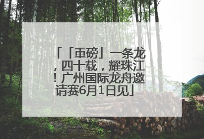 「重磅」一条龙，四十载，耀珠江！广州国际龙舟邀请赛6月1日见