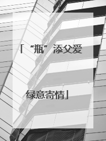 “瓶”添父爱 绿意寄情
