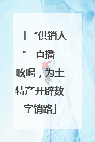 “供销人” 直播 吆喝，为土特产开辟数字销路