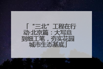 “三北”工程在行动·北京篇：大写意到细工笔，夯实花园城市生态基底