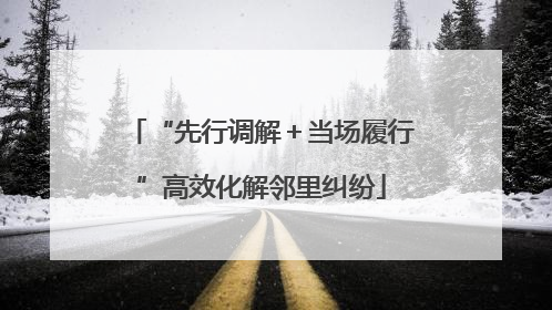 “先行调解＋当场履行”高效化解邻里纠纷