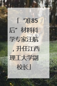 “准85后”材料科学专家汪航，升任江西理工大学副校长