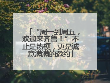 “周一到周五，欢迎来齐鲁！”不止是热梗，更是诚意满满的邀约
