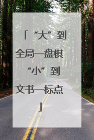 “大”到全局一盘棋 “小”到文书一标点