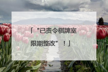 “已责令棋牌室限期整改”！
