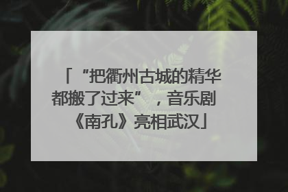 “把衢州古城的精华都搬了过来”，音乐剧《南孔》亮相武汉