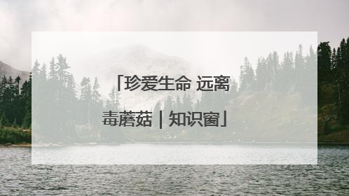 珍爱生命 远离毒蘑菇｜知识窗