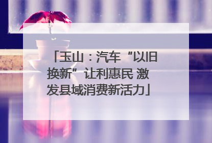 玉山：汽车“以旧换新”让利惠民 激发县域消费新活力