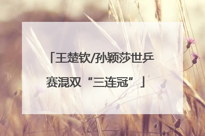 王楚钦/孙颖莎世乒赛混双“三连冠”