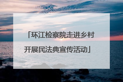 环江检察院走进乡村开展民法典宣传活动