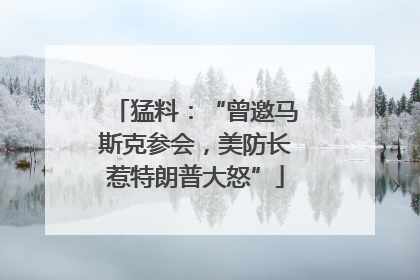猛料：“曾邀马斯克参会，美防长惹特朗普大怒”