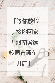 等你放假，接你回家！河南暑运校园直通车开启