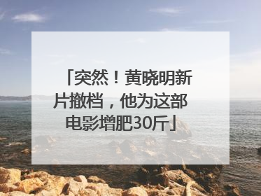 突然！黄晓明新片撤档，他为这部电影增肥30斤