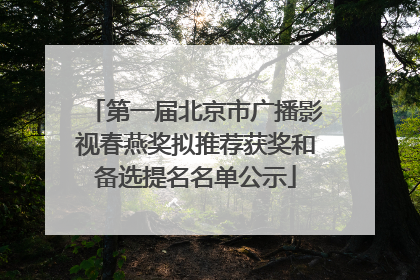 第一届北京市广播影视春燕奖拟推荐获奖和备选提名名单公示