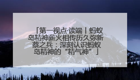 第一视点·读端丨蚂蚁岛精神薪火相传历久弥新 蔡之兵：深刻认识蚂蚁岛精神的“精气神”