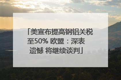 美宣布提高钢铝关税至50% 欧盟：深表遗憾 将继续谈判