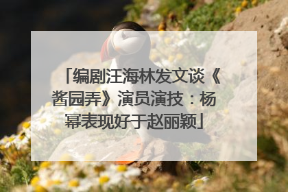 编剧汪海林发文谈《酱园弄》演员演技：杨幂表现好于赵丽颖