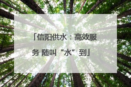 信阳供水：高效服务 随叫“水”到