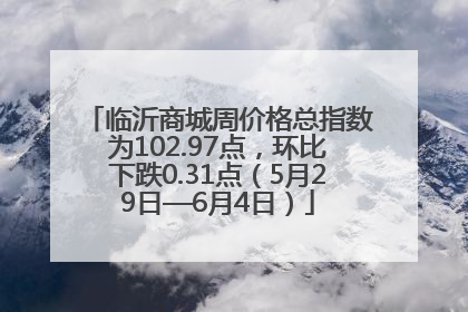 临沂商城周价格总指数为102.97点，环比下跌0.31点（5月29日—6月4日）