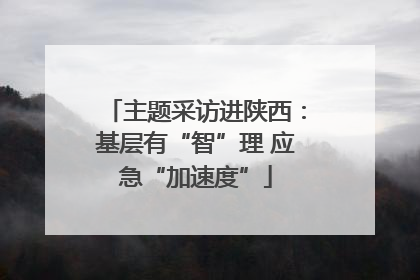 主题采访进陕西：基层有“智”理 应急“加速度”