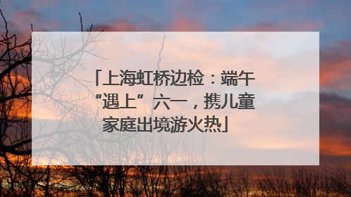 上海虹桥边检：端午“遇上”六一，携儿童家庭出境游火热