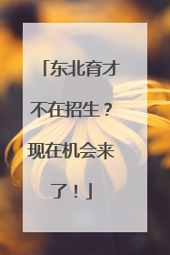 东北育才不在招生？现在机会来了！