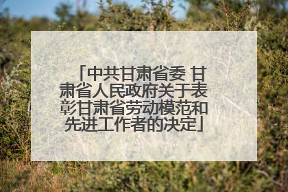 中共甘肃省委 甘肃省人民政府关于表彰甘肃省劳动模范和先进工作者的决定