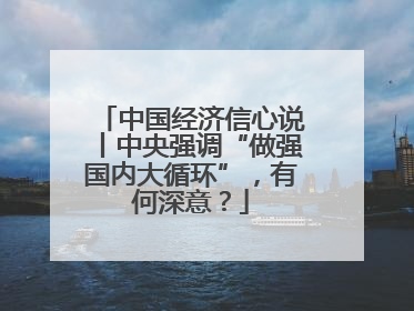 中国经济信心说丨中央强调“做强国内大循环”，有何深意？
