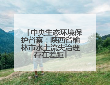 中央生态环境保护督察：陕西省榆林市水土流失治理存在差距