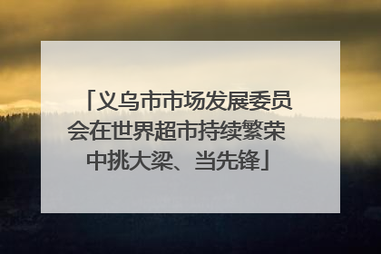 义乌市市场发展委员会在世界超市持续繁荣中挑大梁、当先锋
