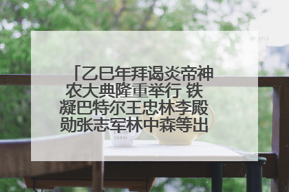 乙巳年拜谒炎帝神农大典隆重举行 铁凝巴特尔王忠林李殿勋张志军林中森等出席 孙伟主持