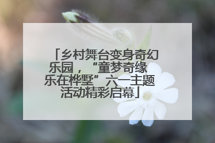 乡村舞台变身奇幻乐园，“童梦奇缘 乐在桦墅”六一主题活动精彩启幕