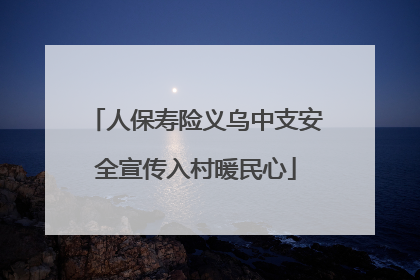人保寿险义乌中支安全宣传入村暖民心