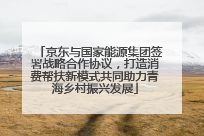 京东与国家能源集团签署战略合作协议，打造消费帮扶新模式共同助力青海乡村振兴发展