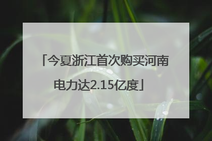 今夏浙江首次购买河南电力达2.15亿度