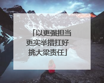 以更强担当更实举措扛好挑大梁责任