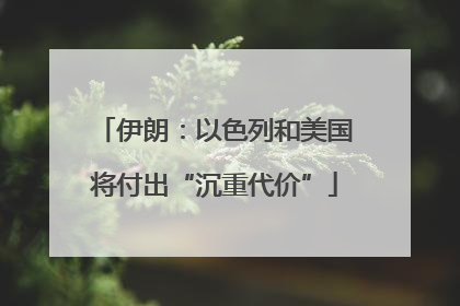 伊朗：以色列和美国将付出“沉重代价”