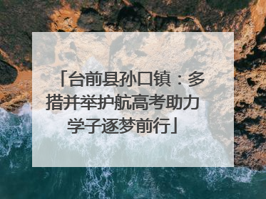 台前县孙口镇：多措并举护航高考助力学子逐梦前行