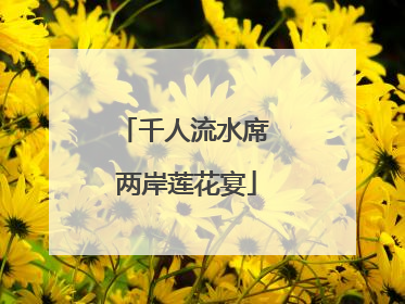 千人流水席 两岸莲花宴