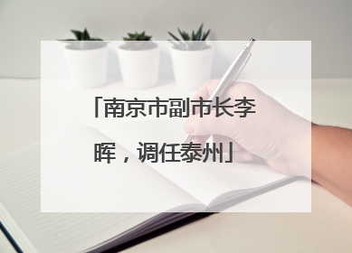 南京市副市长李晖，调任泰州