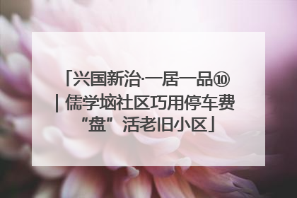 兴国新治·一居一品⑩｜儒学垴社区巧用停车费“盘”活老旧小区