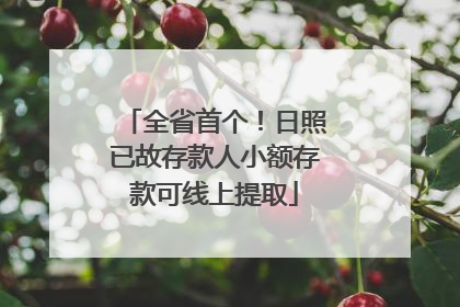 全省首个！日照已故存款人小额存款可线上提取