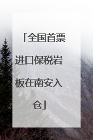 全国首票进口保税岩板在南安入仓