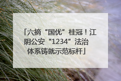六摘“国优”桂冠！江阴公安“1234”法治体系铸就示范标杆