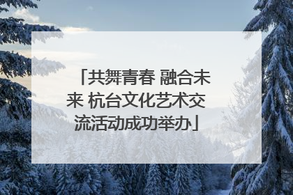 共舞青春 融合未来 杭台文化艺术交流活动成功举办