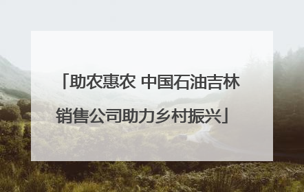助农惠农 中国石油吉林销售公司助力乡村振兴